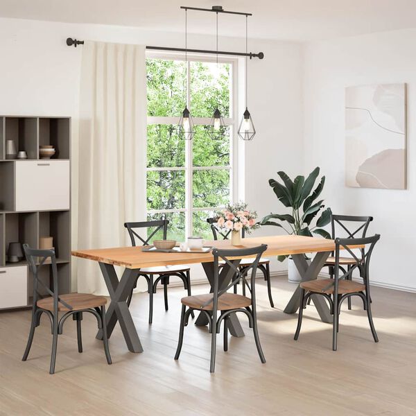 vidaXL Spisebordben X-formet 3 stk antrasitt 80 x (72-73) cm st&aring;l