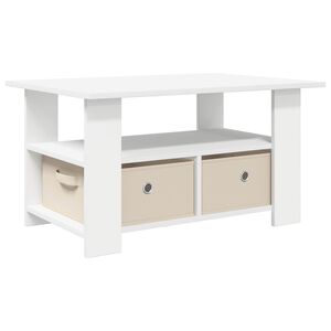 vidaXL Kaffebord med skuff Hvit 77 x 55 x 42 cm Konstruert tre