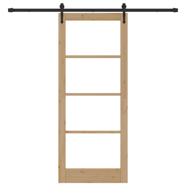 vidaXL Skyved&oslash;r ORKDAL Naturlig 86 x 211 cm Massivt furutre og glass