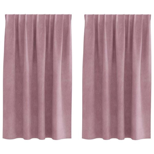 vidaXL Blendingsgardiner 2 pcs M&oslash;rk rosa 140 x 140 cm Fl&oslash;yel