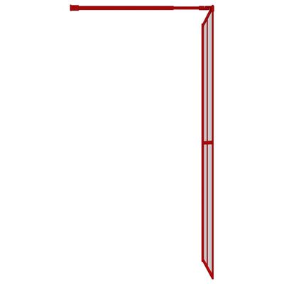 vidaXL Dusjvegg med klart ESG-glass rød 80x195 cm