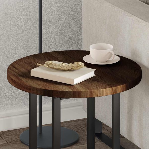 vidaXL Bordplate Lysebrun Ø 50 x 2.5 cm Solid eik