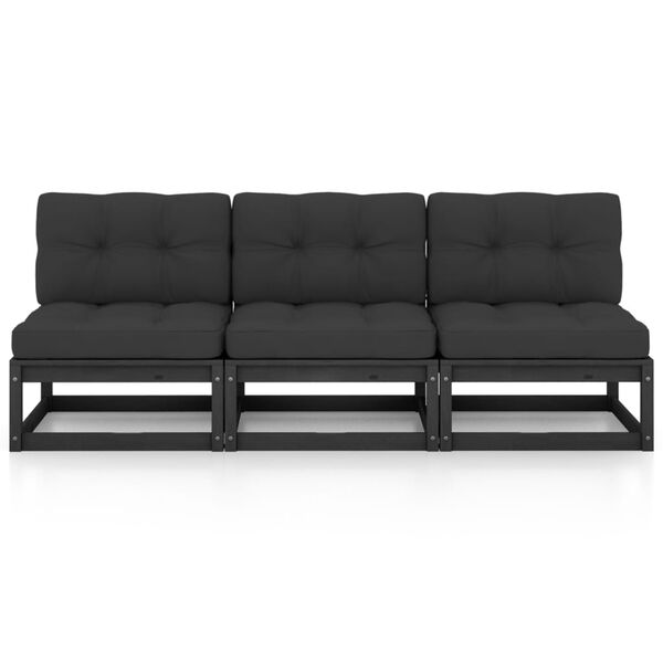 vidaXL Sofa med puter 3-seters heltre furu