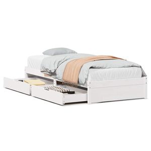 vidaXL Sengeramme uten madrass hvit 75x190 cm heltre furu