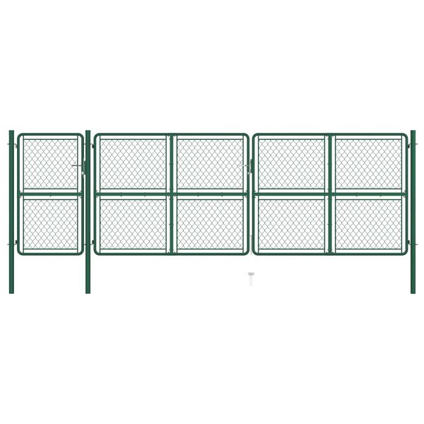 vidaXL Hageport st&aring;l 150x495 cm gr&oslash;nn