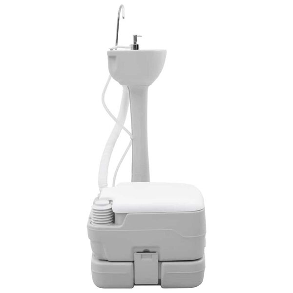 vidaXL Camping toalett 2 pcs Grå og hvit Høy densitet polyetylen