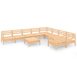 vidaXL Hagesofagruppe 10 deler heltre furu