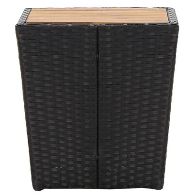vidaXL Tebord svart 41,5x41,5x43 cm polyrotting og heltre akasie