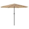 vidaXL Hageparasoll med LED med st&aring;lstang brun 324x324x247 cm