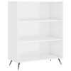 vidaXL Bokhylle h&oslash;yglans hvit 69,5x32,5x90 cm konstruert tre