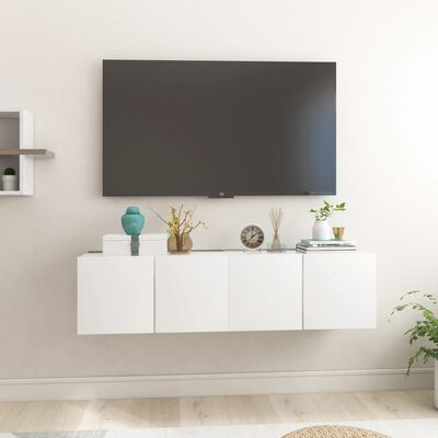 vidaXL Hengende TV-benker 2 stk hvit 60x30x30 cm