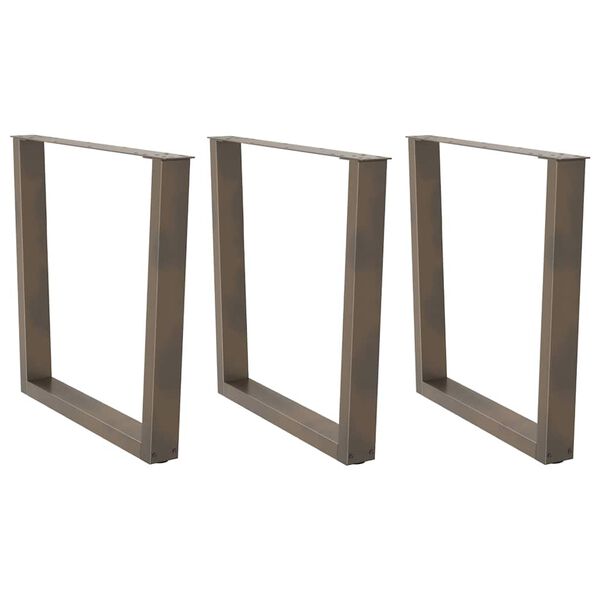 vidaXL Spisebordben V-formet 3 stk naturst&aring;l 90 x (72-73,3) cm st&aring;l