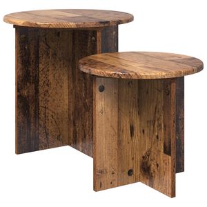 vidaXL Sidebordssett 2 stk. Gammelt tre &Oslash; 45 x 45 cm Konstruert tre
