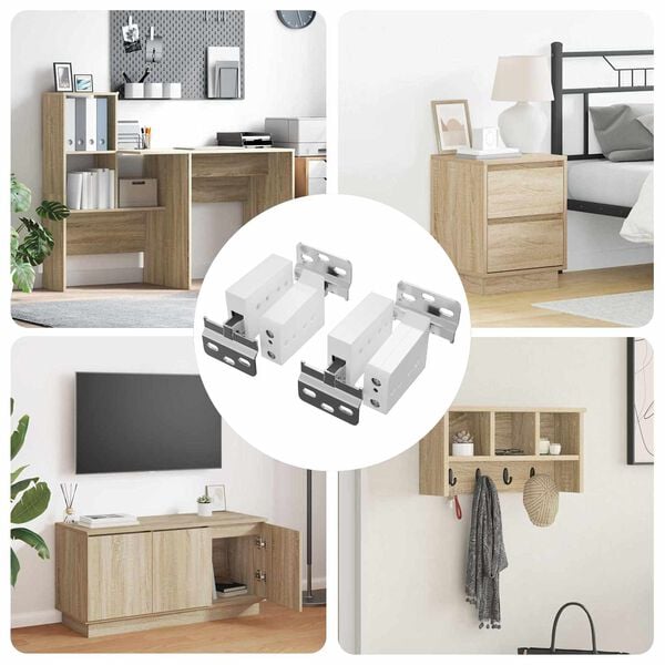 vidaXL Kabinett opphengsbrakett 2 pcs Hvit 70 x 46 x 19 mm