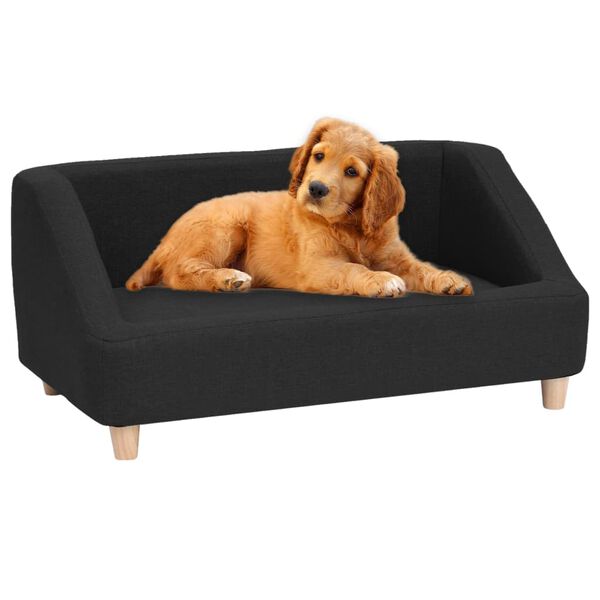 vidaXL Hundesofa svart 85x50x39 cm lin