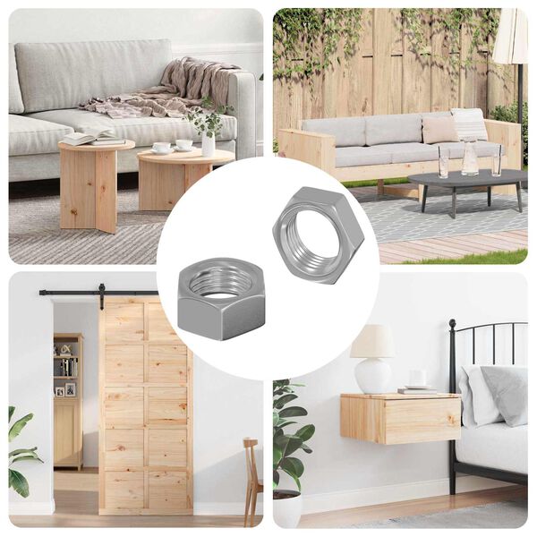 vidaXL Sekskantmuttere 2 pcs s&oslash;lv M6 St&aring;l