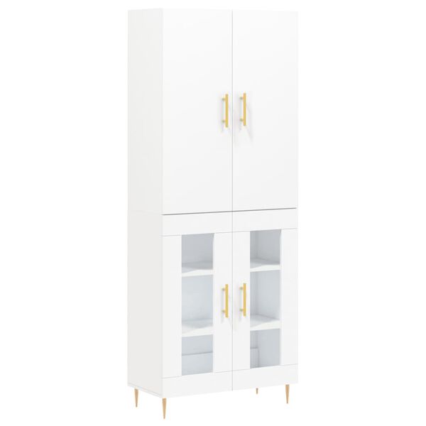 vidaXL Highboard hvit 69,5x34x180 cm konstruert tre
