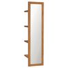 vidaXL Veggspeil med hyller 30x30x120 cm heltre teak