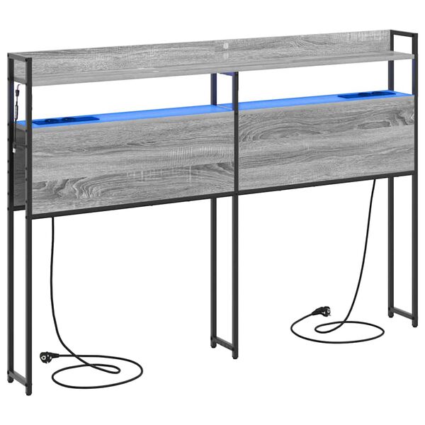 vidaXL Lagringshodegavl Gr&aring; sonoma 140,5 x 15 x 98 cm Konstruert tre