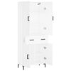 vidaXL Highboard hvit 69,5x34x180 cm konstruert tre