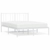 vidaXL Sengeramme i metall med hodegavl hvit 140x190 cm