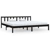 vidaXL Sengeramme svart heltre furu 180x200 cm Super King