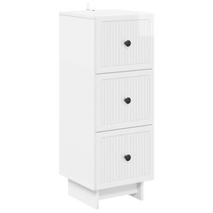 vidaXL Skuffeskap H&oslash;gglans hvit 33 x 34,5 x 90 cm Konstruert tre