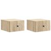 vidaXL Vegghengt Nattbord med skuff 2 pcs Sonoma eik 33 x 34,5 x 20 cm