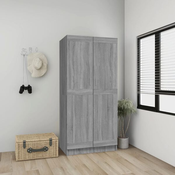vidaXL Garderobe grå sonoma 82,5x51,5x180 cm konstruert tre