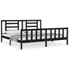 vidaXL Sengeramme med hodegavl svart 200x200 cm heltre