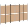vidaXL 6-Panels Romdeler Beige 300 x 180 cm Stoff