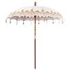 vidaXL Balinesisk Parasol 260 2 pcs Krem Bomull og solid tre
