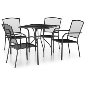 vidaXL Utend&oslash;rs spisestue 5 deler antrasitt st&aring;l