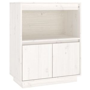 vidaXL Skjenk hvit 60x34x75 cm heltre furu