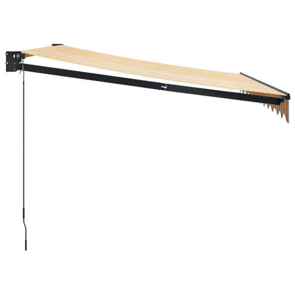vidaXL Uttrekkbar markise gul og hvit 3,5x2,5 m stoff og aluminium
