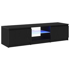 vidaXL TV-skap 140 x 38,5 x 36 cm Svart Eik Konstruert tre