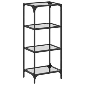 vidaXL Hyller med gjennomsiktig glassplate 40x30x95 cm st&aring;l
