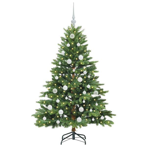 vidaXL Kunstig juletre med 150 LED med stativ gr&oslash;nn 150 cm PE og PVC
