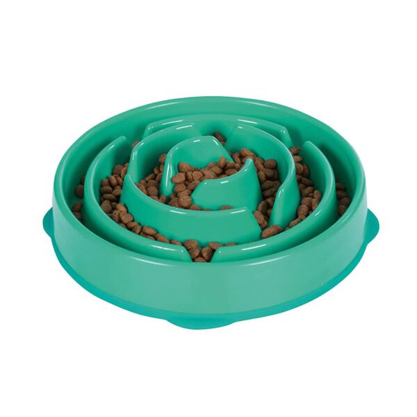 Outward Hound Spis langsomt matsk&aring;l Slo Bowl drop teal 1578