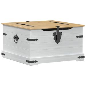 vidaXL storage box med hylle Hvit 78 x 78 x 45 cm Massiv furu