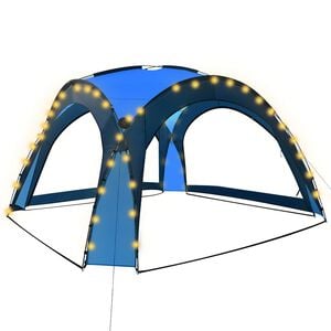 vidaXL Partytelt med LED og 4 sidevegger 3,6x3,6x2,3 m bl&aring;