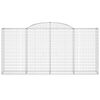 vidaXL Gabionkurver buede 2 stk 300x50x140/160 cm galvanisert jern