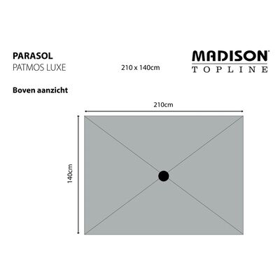 Madison Parasoll Patmos Luxe firkantet 210x140 cm gråbrun