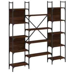 vidaXL Bokhylle brun eik 155,5x24x166,5 cm konstruert tre
