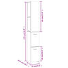 vidaXL Baderomsskap sonoma eik 25x26,5x170 cm konstruert tre