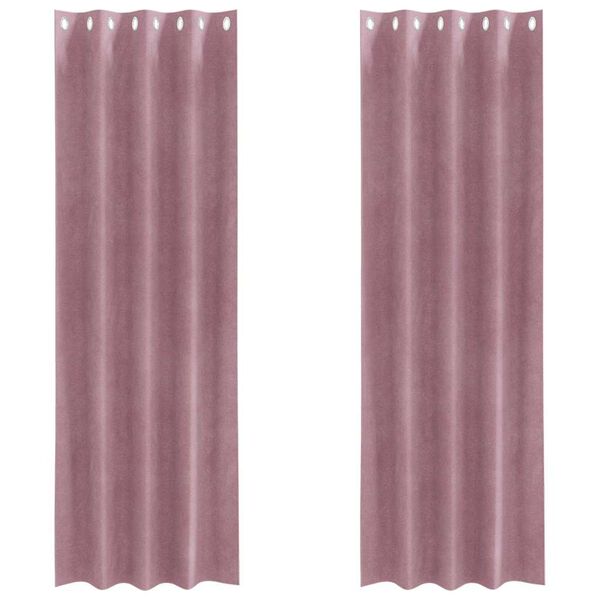 vidaXL Blendingsgardiner 2 pcs Mørk rosa 140 x 260 cm Fløyel