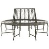 vidaXL Trebens 8-Antall seter &Oslash; 160 x 89 cm St&aring;l Antikk hvit Rund