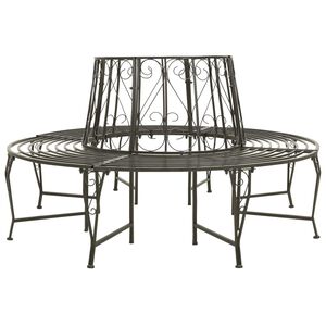 vidaXL Trebens 8-Antall seter &Oslash; 160 x 89 cm St&aring;l Antikk Brun Rund
