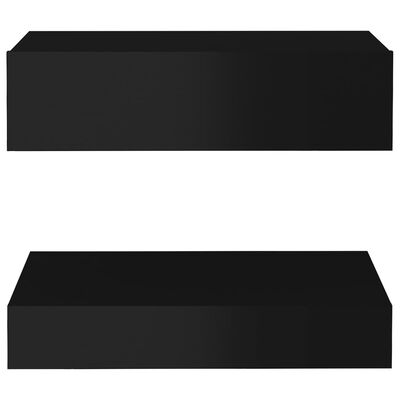 vidaXL TV-benk med LED-lys høyglans svart 60x35 cm