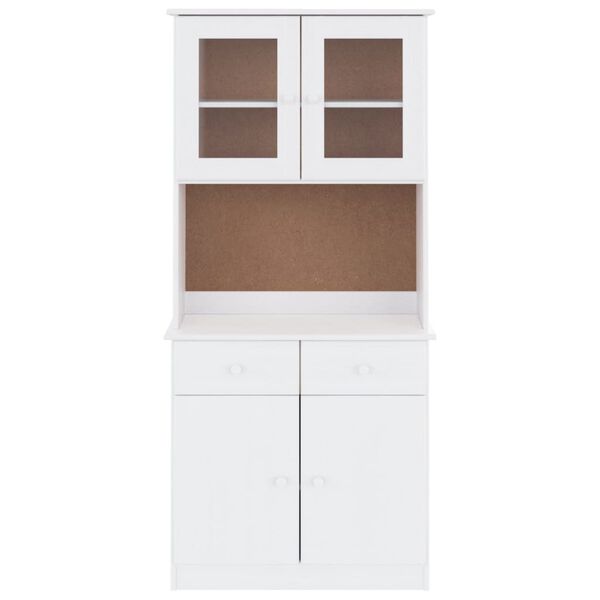vidaXL Highboard ALTA hvit 77x35x165 cm heltre furu